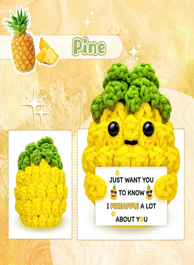 AICHPVOY Gifts for Women Handmade Crochet Pineapple Doll Friendship Best Friend Birthday Going Away Valentines Day Inspirational Gifts Emotional Crochet Inspirational Gift for Women - Image 4